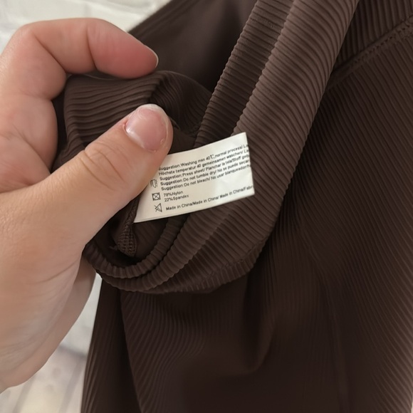 Pinkspark Brown Ribbed Flare Leggings - Picture 8 of 8